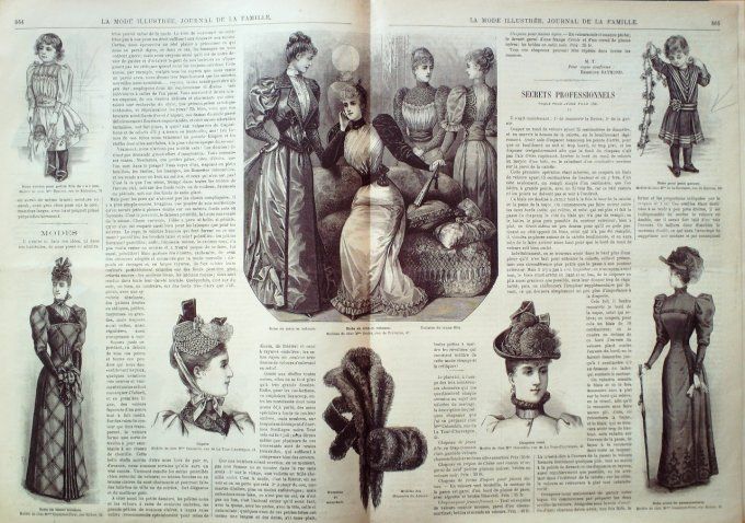 Journal Mode illustrée 1892 # 46 Robe de velours