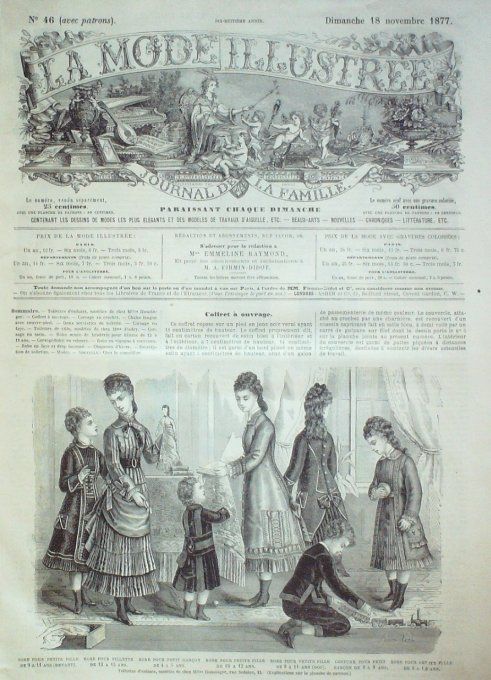 Journal Mode illustrée 1877 # 46 Robes fillettes