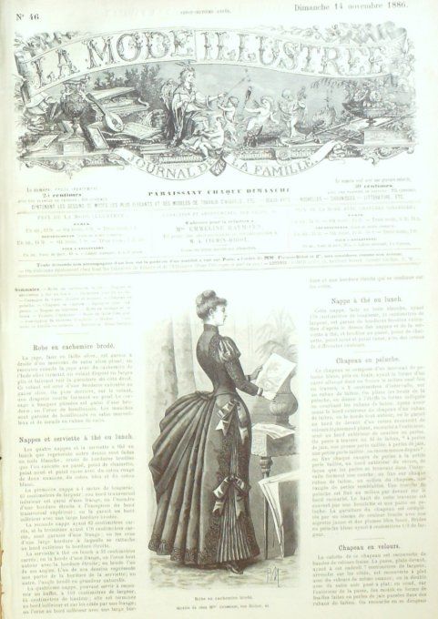 Journal Mode illustrée 1886 # 46 Robe en cachemire