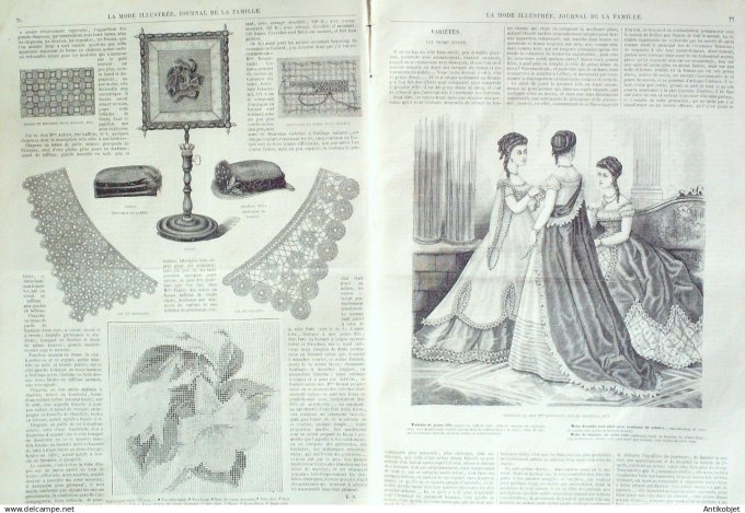 La Mode illustrée journal + gravure associée 1868 # 10