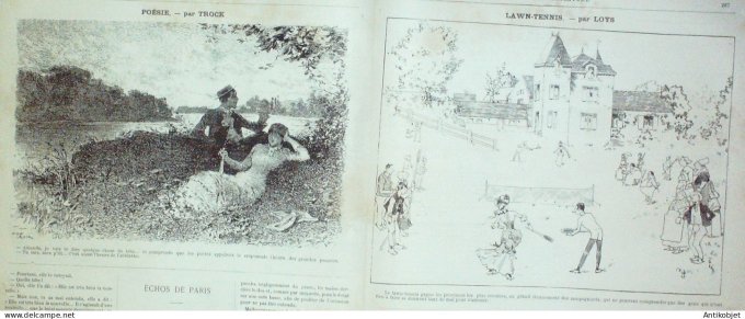 La Caricature 1882 n°140 Etat de civilisation en Europe Robida Jules Claretie Law-Tennis Loys