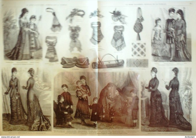 La Mode illustrée journal + gravure associée 1878 #  5