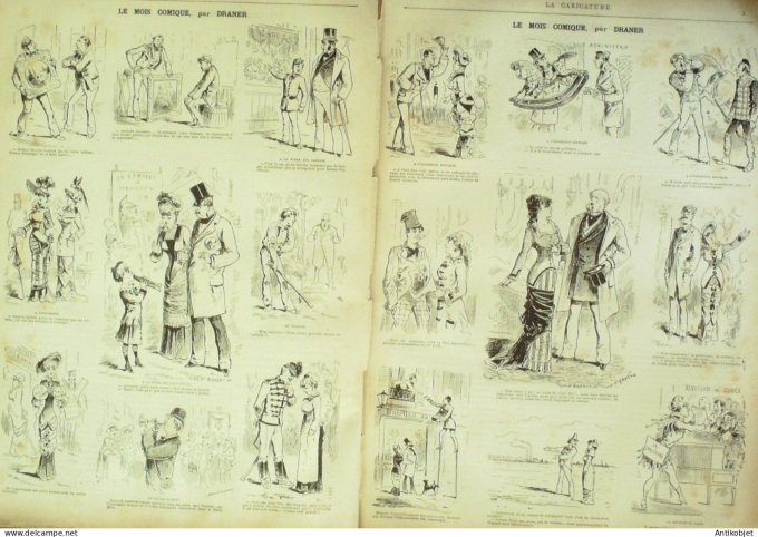 La Caricature 1880 n°  14 Vacances de Pâques Draner Robida Quidam Trick