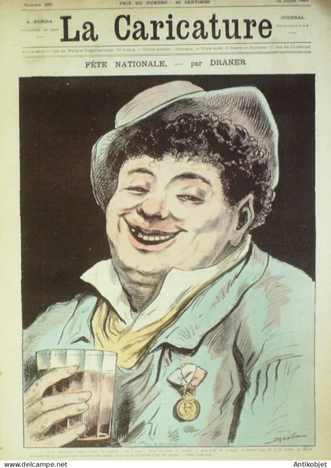 La Caricature 1885 n°290 Fête Nationale Draner Sorel Job Pétards Job Robida trock