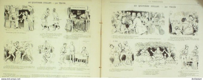 La Caricature 1885 n°290 Fête Nationale Draner Sorel Job Pétards Job Robida trock