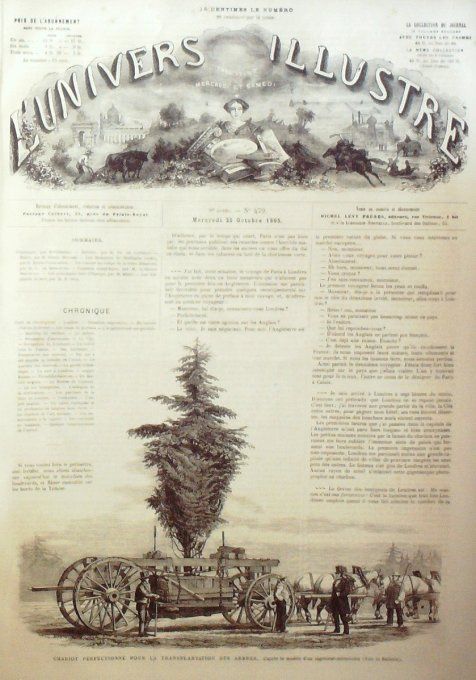 L'Univers illustré 1865 # 479 Mexique Paso-Del-Norte Brésil Bahia Chariot Transport d'arbres