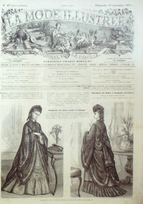 Journal Mode illustrée 1871 # 47 Manteau en tissu