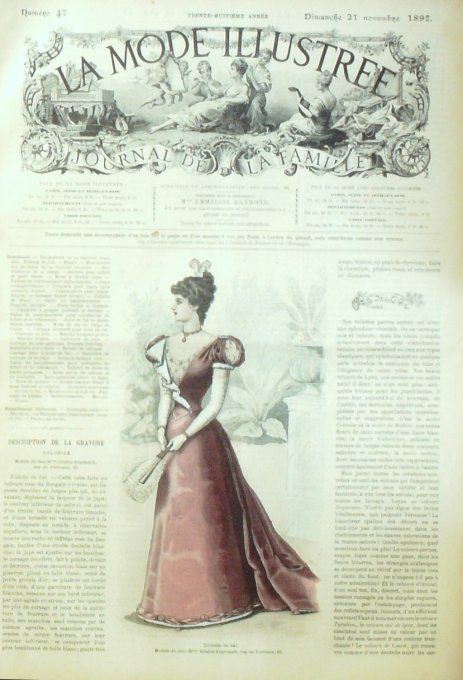 Journal Mode illustrée 1897 # 47 Toilette de bal