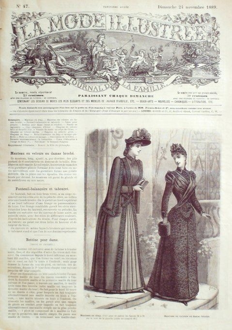 Journal Mode illustrée 1889 # 47 Robe de chambre