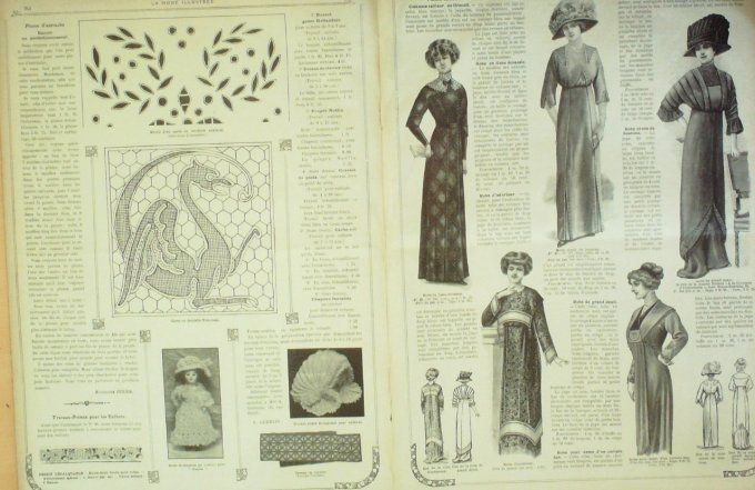 Journal Mode illustrée 1911 # 47 Coiffes costumes toilettes