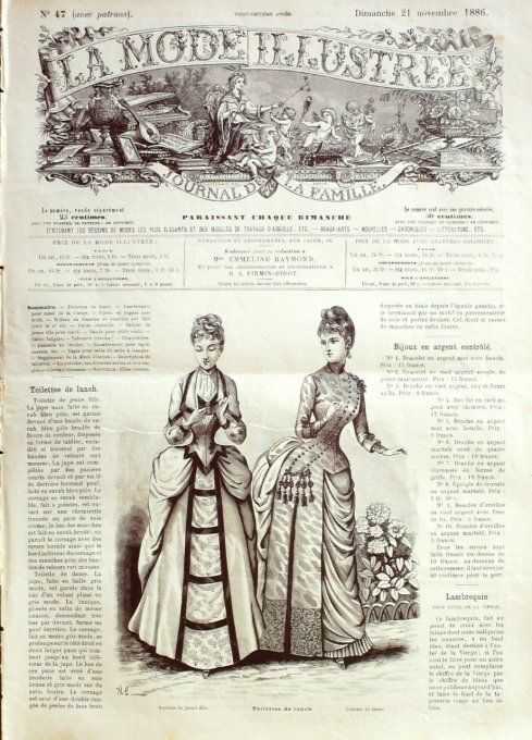 Journal Mode illustrée 1886 # 47 Toilettes de lunch