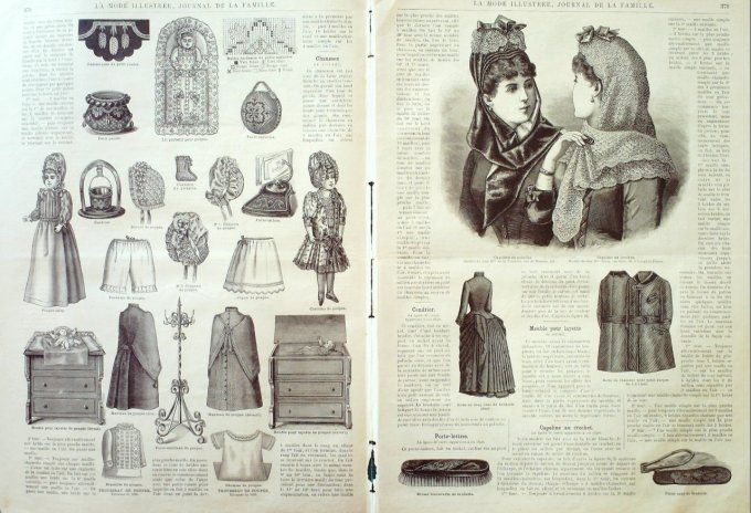 Journal Mode illustrée 1887 # 47 Costumes garçon robe fillette