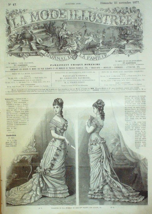 Journal Mode illustrée 1877 # 47 Toilettes de bal 