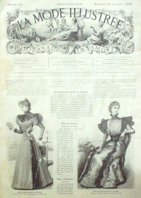 Journal Mode illustrée 1896 # 47 Robes de réunions et de Princesse