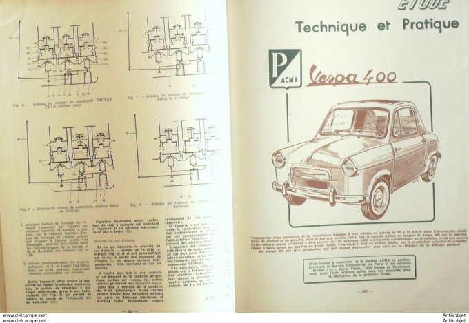 Revue Technique Automobile Vespa 400 types T & L  Hydrak Mercedes-Benz 144#1958