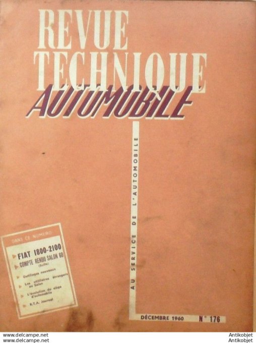 Revue Technique Automobile Fiat 1800 & 2100 176#1960