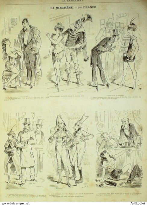 La Caricature 1881 n°  65 Bal masqué Robida Draner