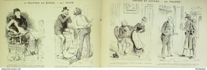 La Caricature 1884 n°217 Cosaque aux variétés Draner Bals masqués Sorel Trock Job