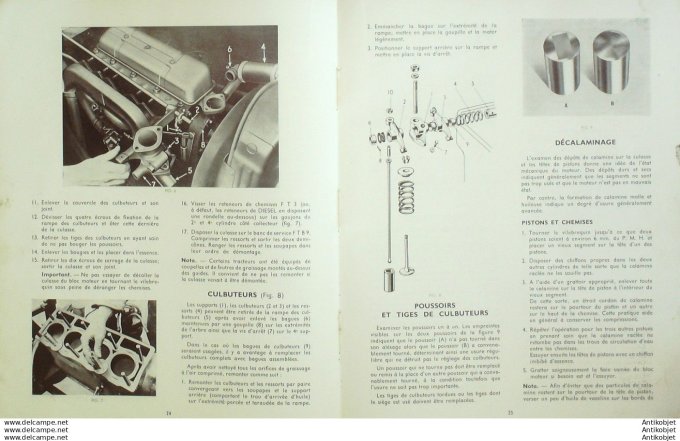 Revue Technique Automobile Tracteurs Ferguson Manuel d'Ateklier 1956