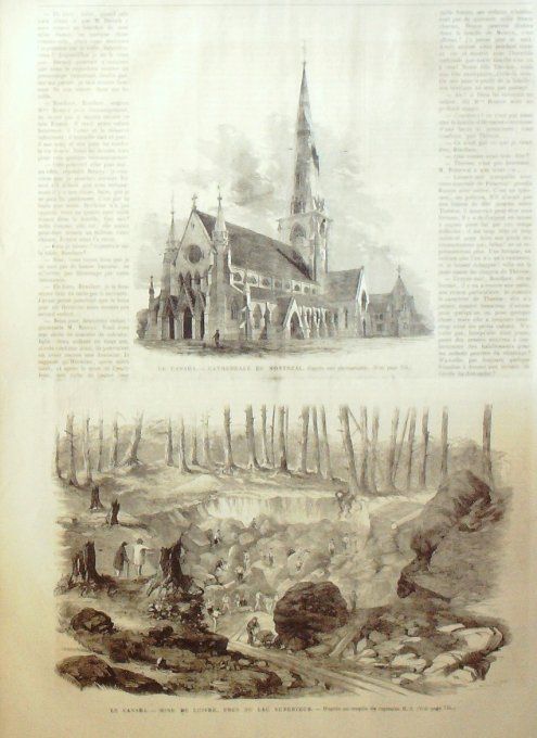 L'Univers illustré 1865 # 486 Toulon (83) Canada Montréal mine de Cuivre    