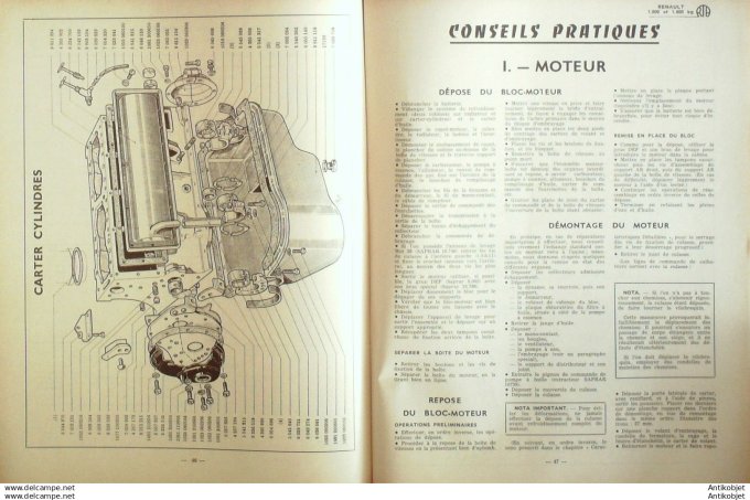 Revue Technique Automobile Renault 1000-1400 Fiat 1800 Vauxhall Victor 157#1959