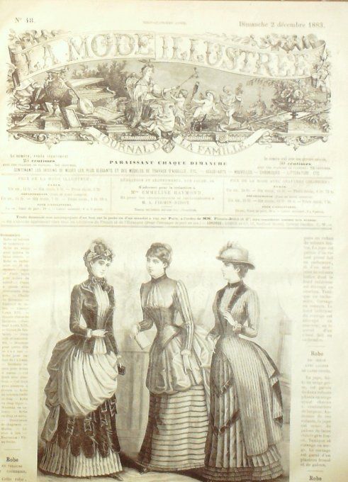 Journal Mode illustrée 1883 # 48 Robes en serge & cachemire