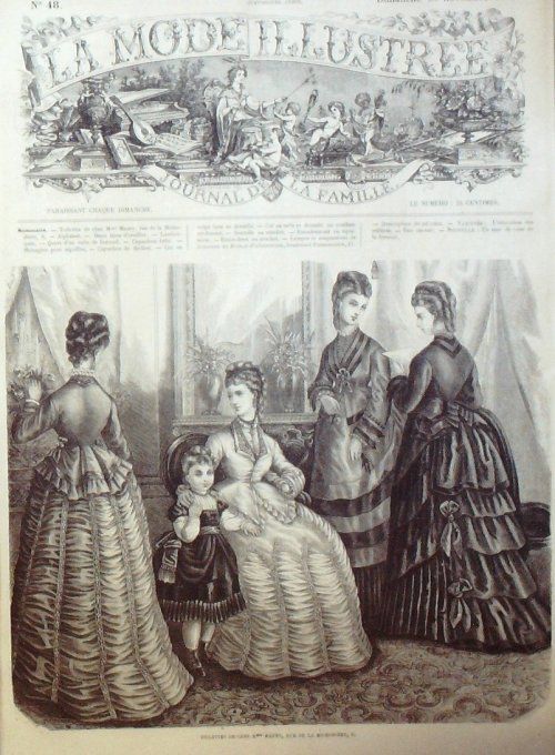 Journal Mode illustrée 1873 # 48 Toilettes de bal 