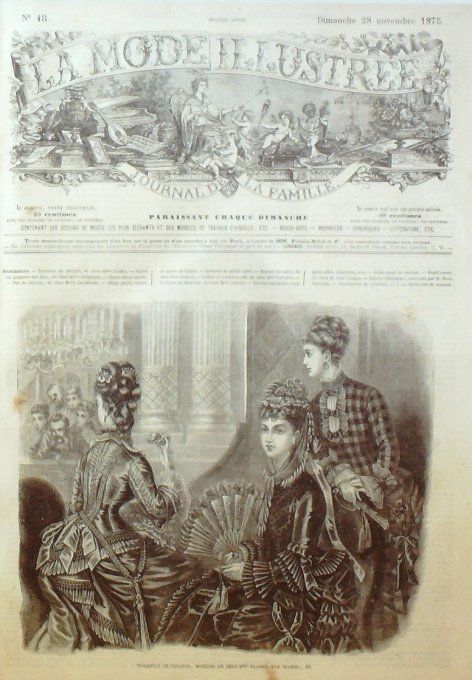 Journal Mode illustrée 1875 # 48 Toilettes de théâtre