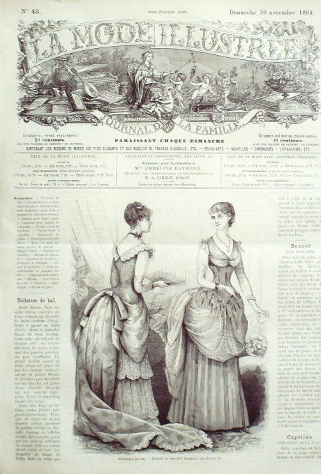 Journal Mode illustrée 1884 # 48 Toilettes de bal