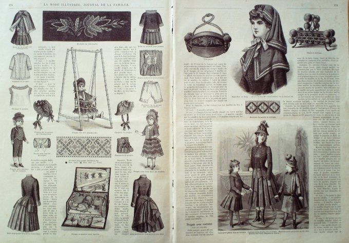 Journal Mode illustrée 1885 # 46 Robes en faille et soie chinée