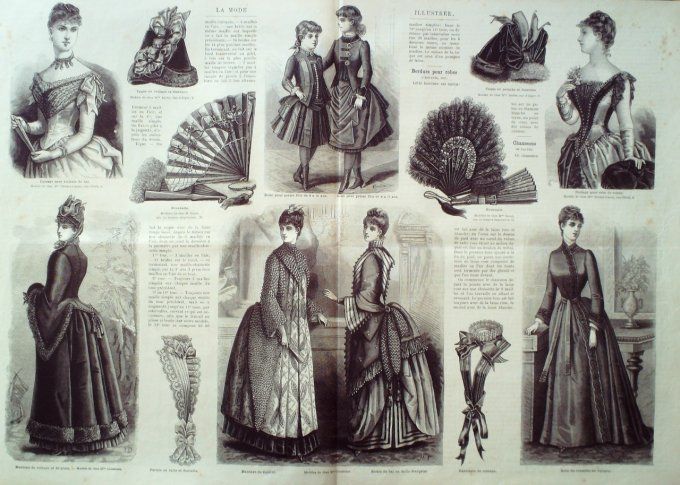 Journal Mode illustrée 1885 # 48 Robes en faille & tulle