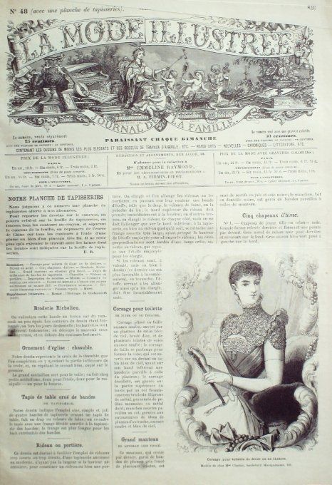 Journal Mode illustrée 1890 # 48 Corsage de toilette de dîner