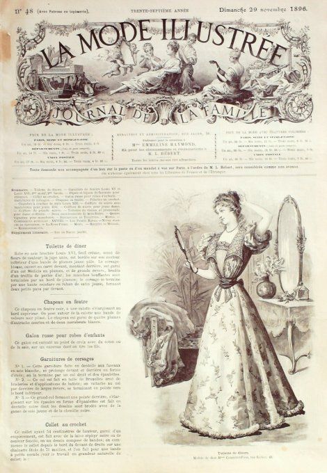 Journal Mode illustrée 1896 # 48 Toilette de dîner