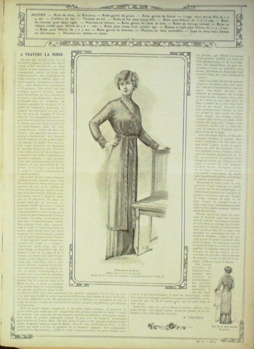 Journal Mode illustrée 1911 # 48 Lingerie Toilettes bal manteaux