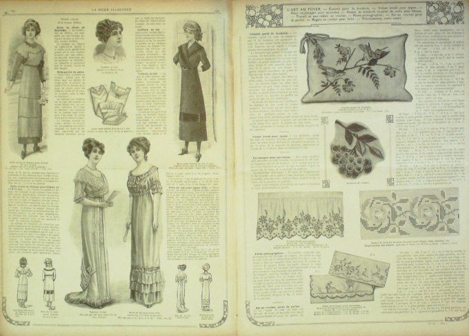 Journal Mode illustrée 1911 # 48 Lingerie Toilettes bal manteaux