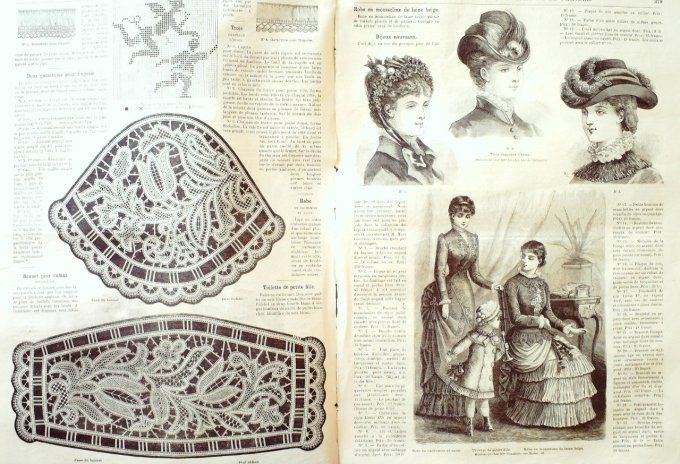 Journal Mode illustrée 1882 # 48 Robes en lainage & satin