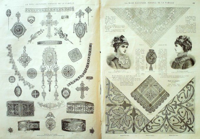 Journal Mode illustrée 1882 # 48 Robes en lainage & satin