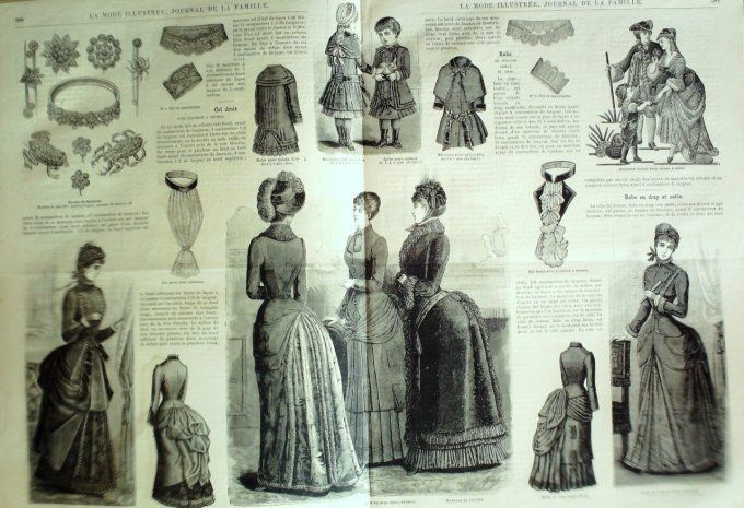 Journal Mode illustrée 1883 # 48 Robes en serge & cachemire