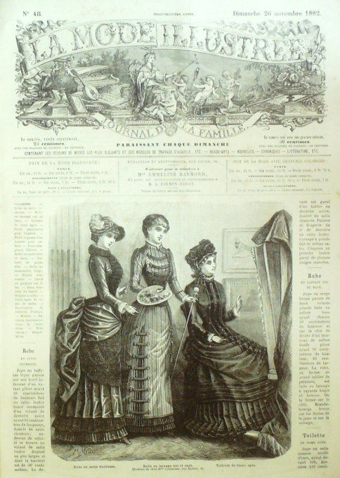 Journal Mode illustrée 1882 # 48 Robes en lainage & satin