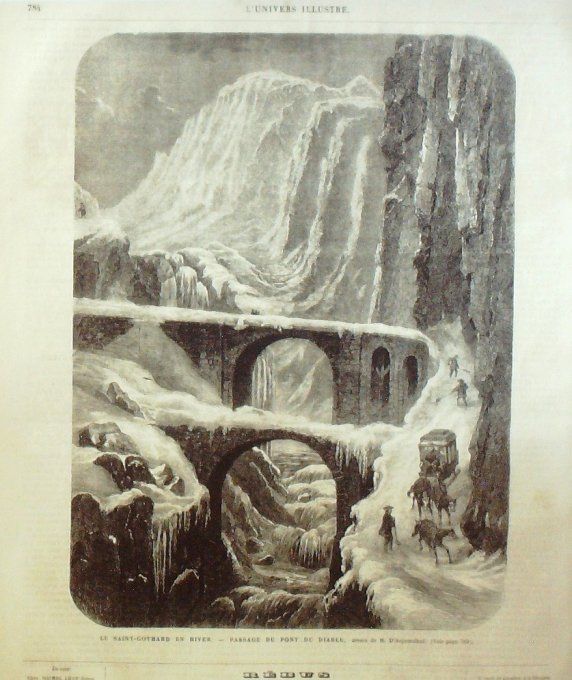 L'Univers illustré 1865 # 492 St-Gothard pont di=u Diable Allemagne Altenbourg Italie Florence