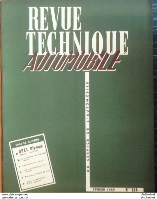 Revue Technique Automobile Opel Olympia Rekord Caravan Fourgonnette 154#1959