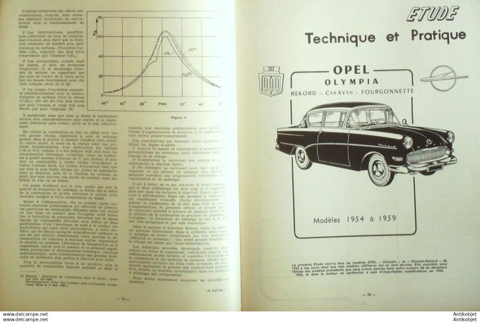 Revue Technique Automobile Opel Olympia Rekord Caravan Fourgonnette 154#1959