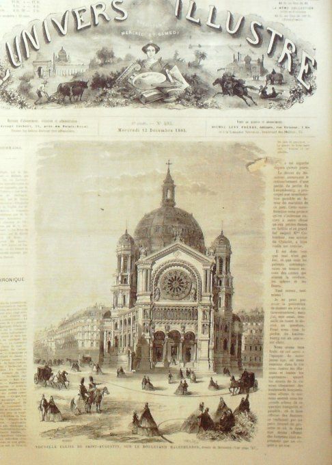 L'Univers illustré 1865 # 493 Compiègne (60) Chasse Ukraine Cosaques Illyrie Veglia  