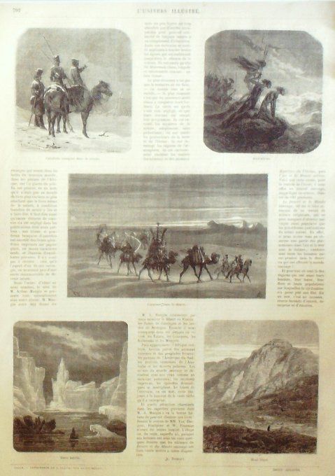 L'Univers illustré 1865 # 493 Compiègne (60) Chasse Ukraine Cosaques Illyrie Veglia  