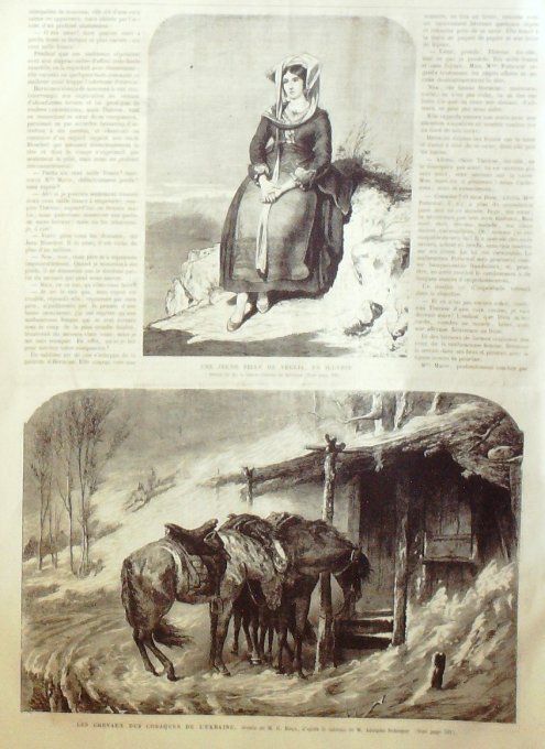 L'Univers illustré 1865 # 493 Compiègne (60) Chasse Ukraine Cosaques Illyrie Veglia  