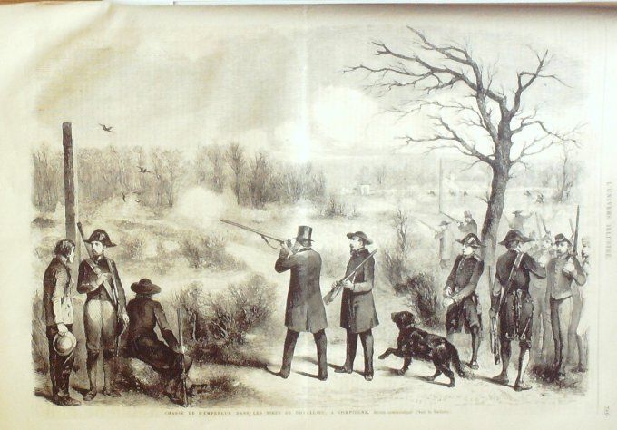 L'Univers illustré 1865 # 493 Compiègne (60) Chasse Ukraine Cosaques Illyrie Veglia  