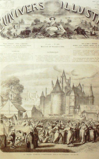 L'Univers illustré 1865 # 495 Pays-Bas Amsterdam Soudan nègres Bour de Paris Jamaïque Port-Royal