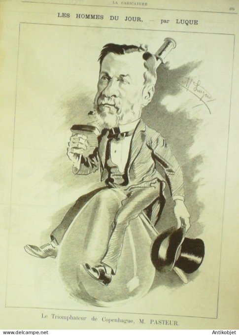 La Caricature 1884 n°243 Loterie Nationale Robida Pasteur par Luque Trock