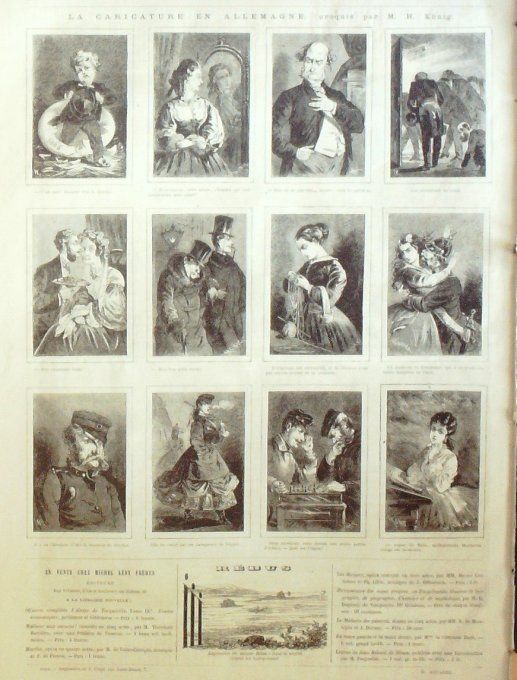 L'Univers illustré 1865 # 498 Egypte Elphinstone Télégraphe Allemagne caricatures