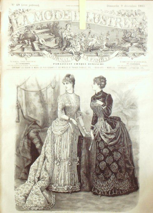 Journal Mode illustrée 1883 # 49 Robes de soirée& velours